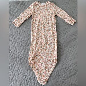 Angel Dear Viscose Bamboo Floral Baby Girl Knotted Sleep Gown 0-3 Months Peach